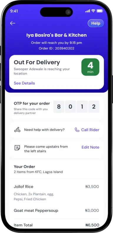 Step 3: Track and receive your food. \n Watch your order in real time. \n Eat.